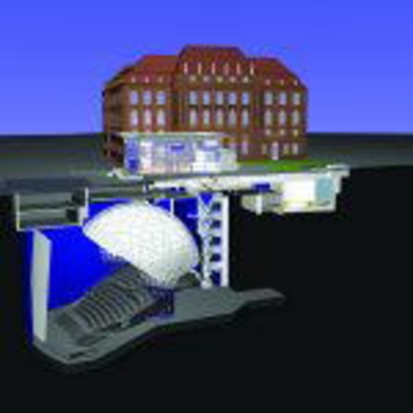 Der Imax-Saal im Größenvergleich zur Nürnberger Akademie (Simulation)