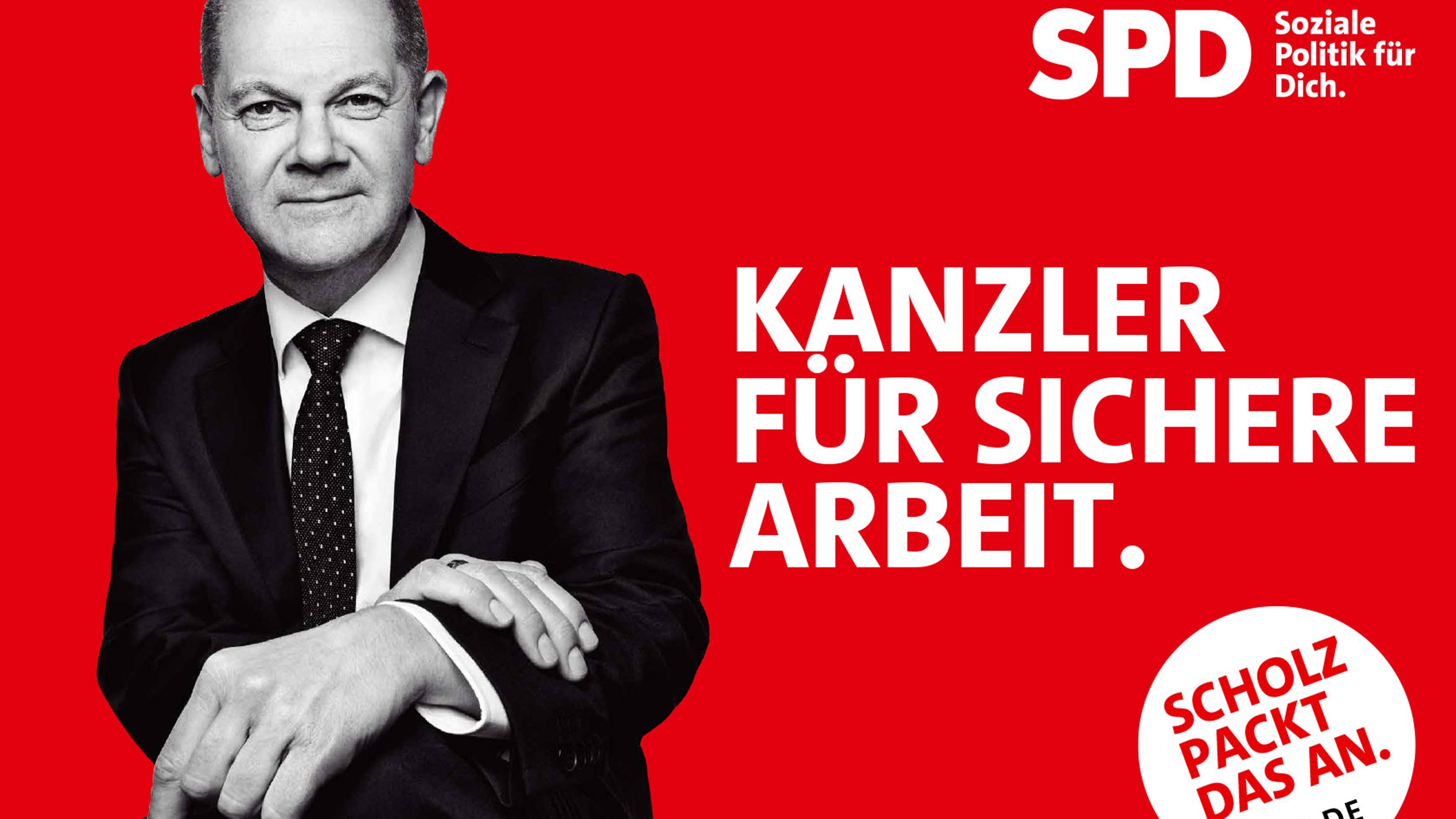 Erstes der insgesamt vier Kampagnenmotive, mit der die SPD die heiße Phase des Bundestagswahlkamps einläutet –
