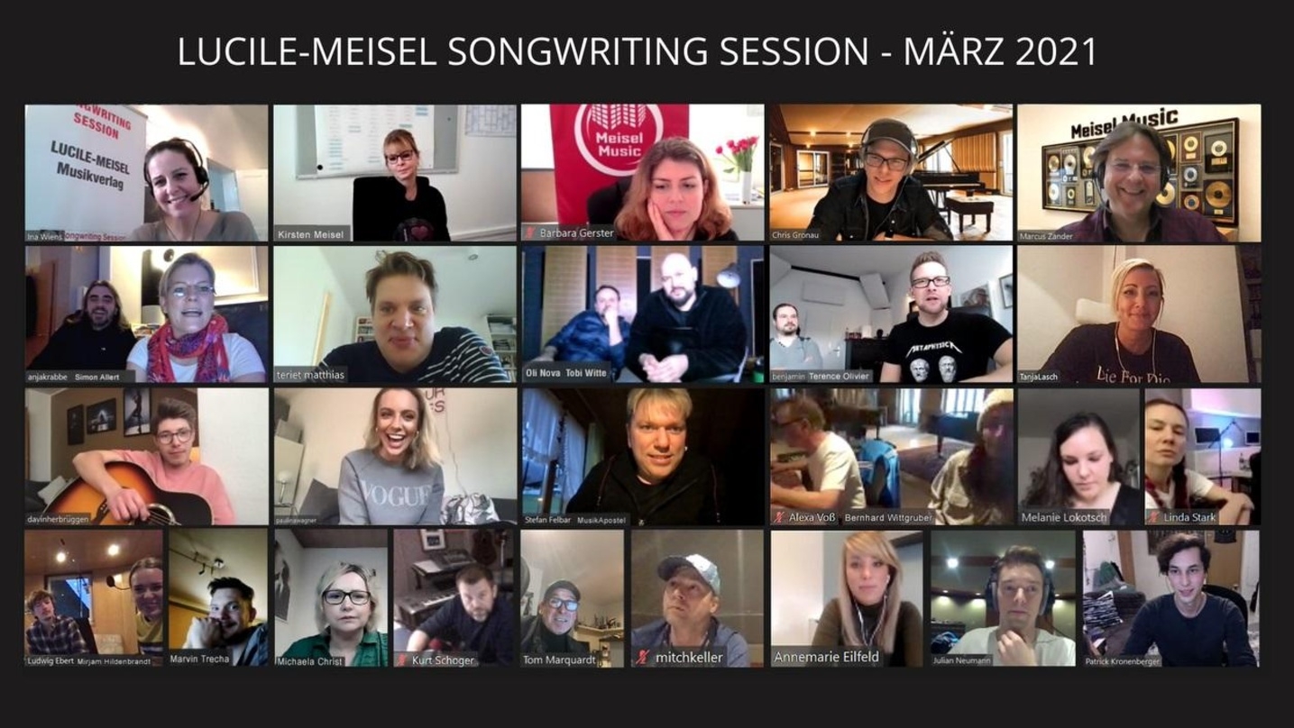 Schrieben gemeinsam neue Songs: die Autoren der Lucille-Meisel Songwriting Session