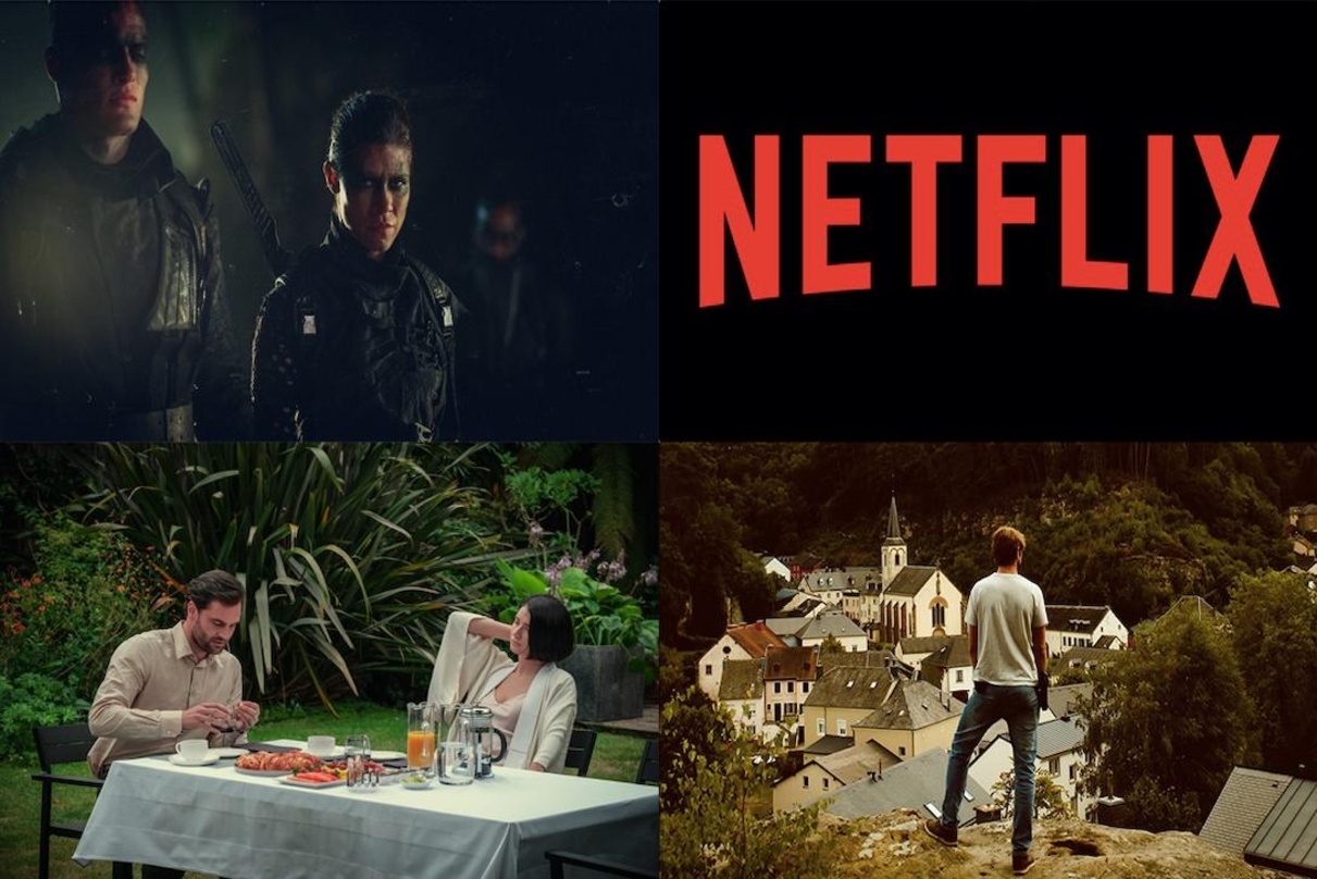 Formate auf Netflix: "Tribes of Europa" (l.o.), "Sie weiß von dir" (l.u.) und "Capitani" (r.u.)