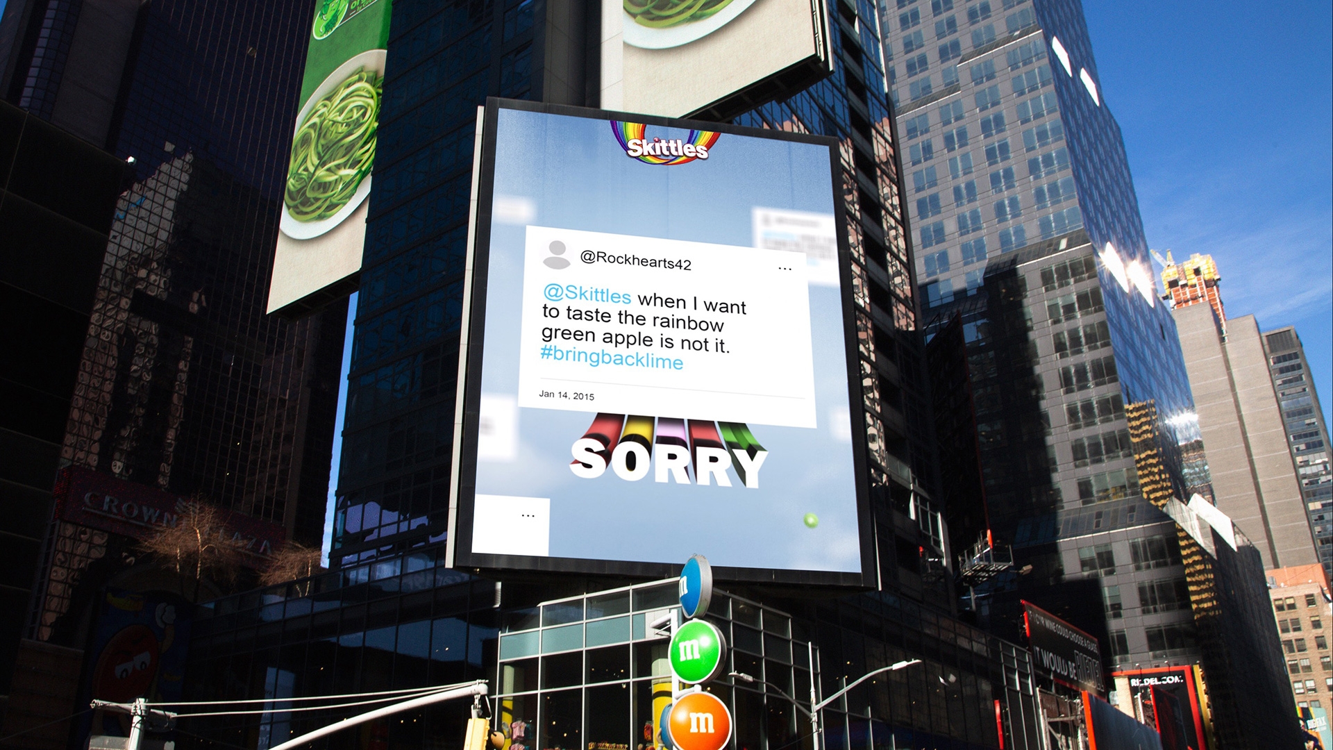 Skittles-Billboard am New York Times Square –
