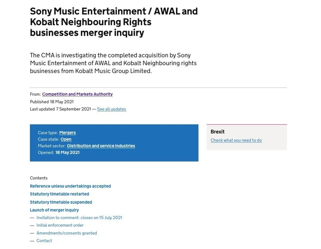 Führten eine Untersuchung des Mergers von AWAL und Sony Music durch: die Wettbewerbshüter von der CMA