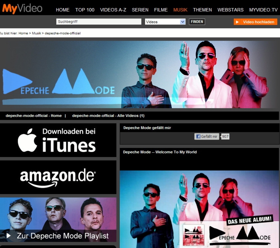 Exklusives Prelistening auf MyVideo: Depeche Mode