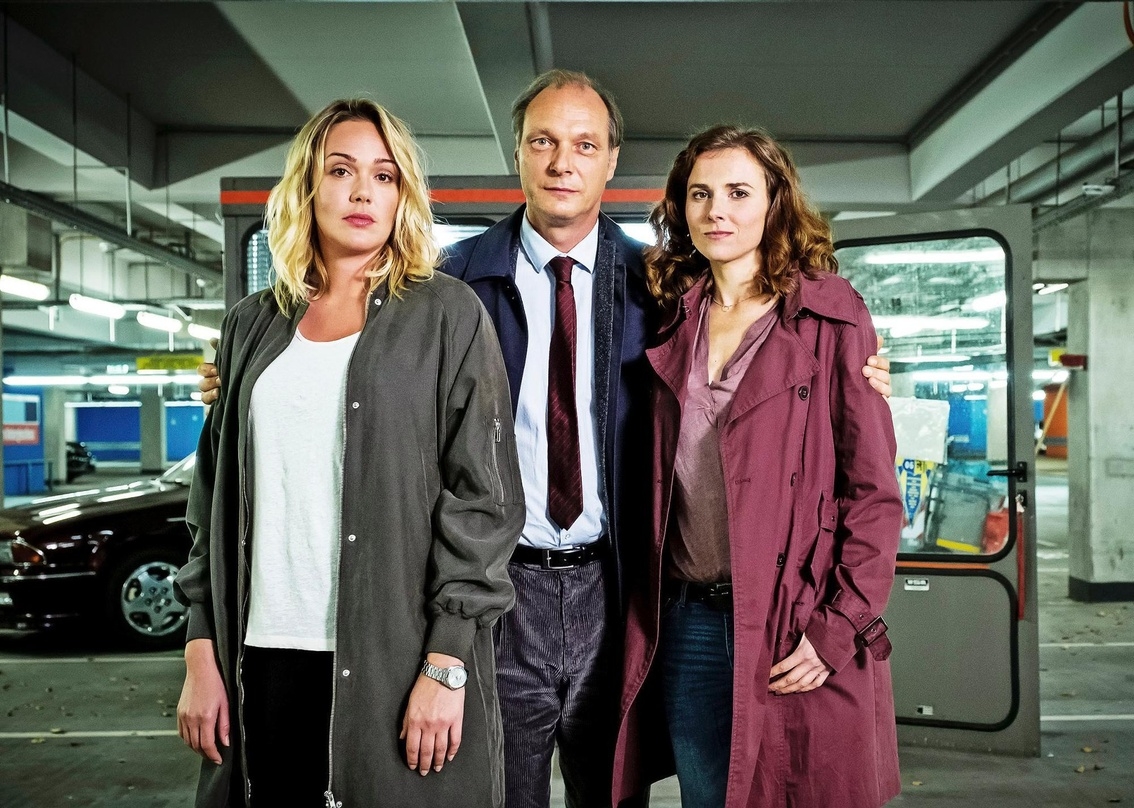 Alwara Höfels, Martin Brambach und Karin Hanczewski beim Drehstart des dritten "Tatort" aus Dresden