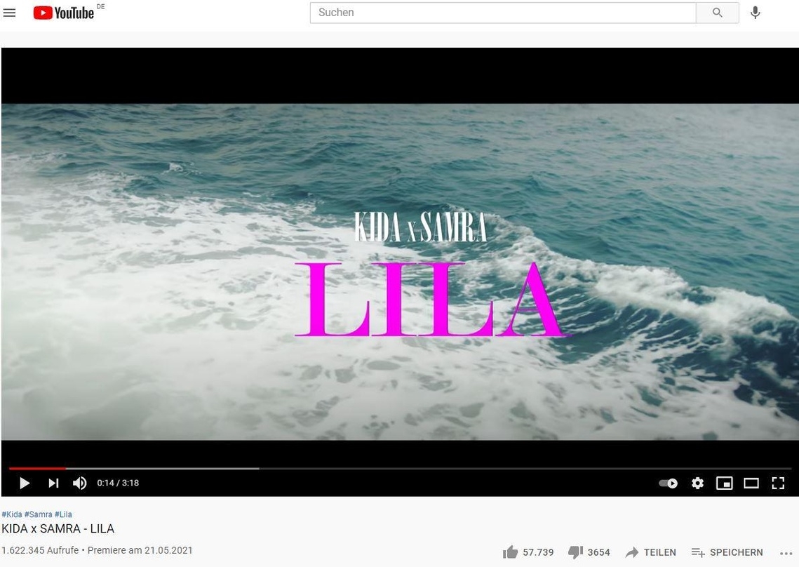 Kida x Samra sorgten am Pfingstwochenende mit ihrem Song "Lila" auf YouTube für mehr als 1,6 Millionen Views
