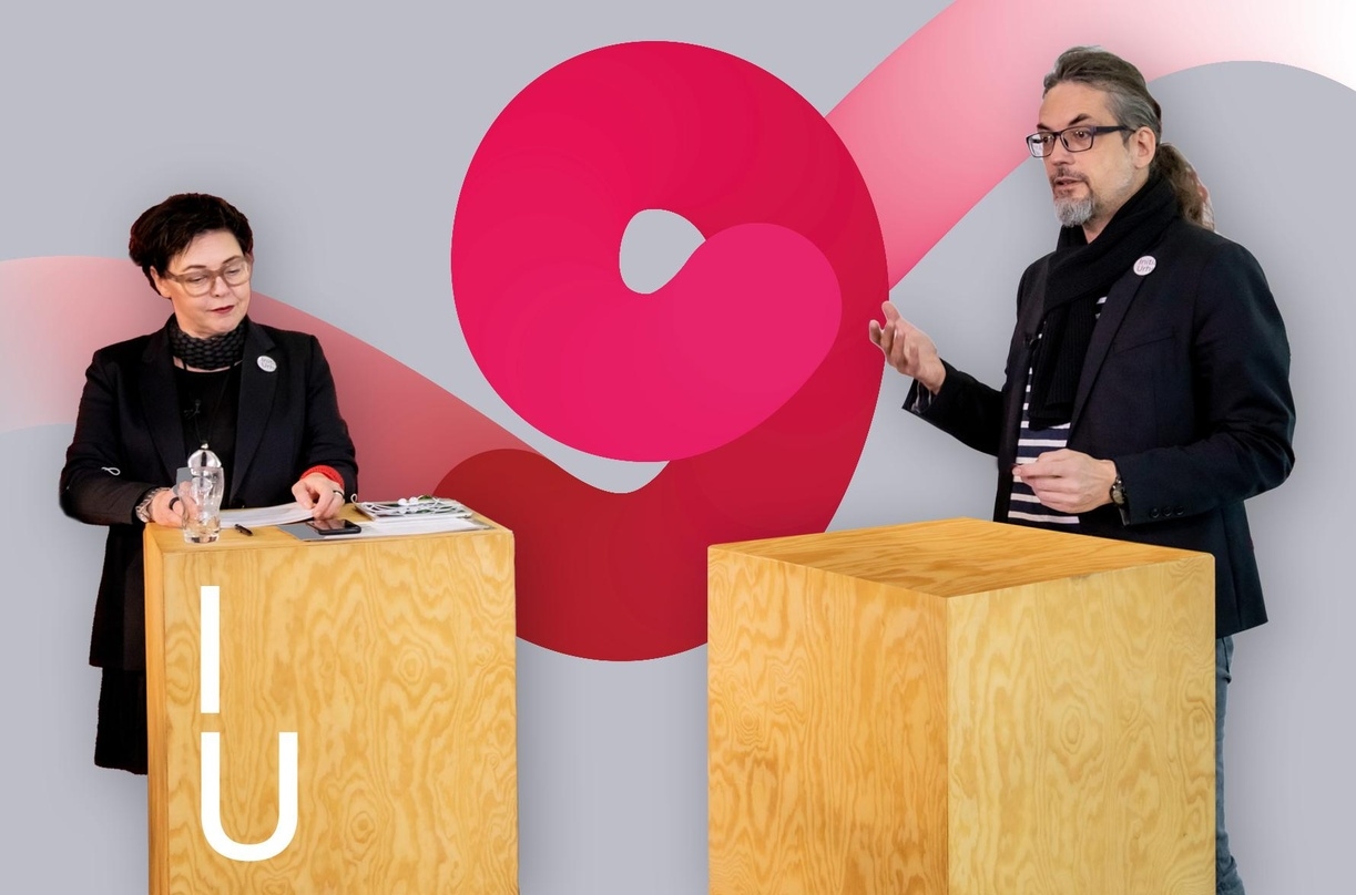 Katharina Uppenbrink und Matthias Hornschuh führen durch die 9. Urheberrechtskonferenz der Initiative Urheberrecht