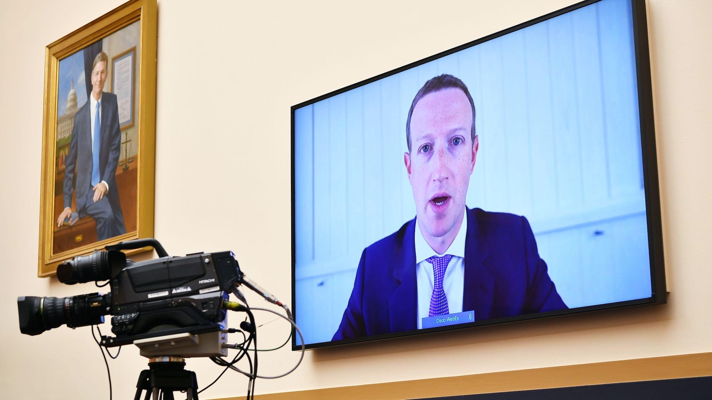 Facebook-Chef Mark Zuckerberg bei der Anhörung durch den US-Kongress –