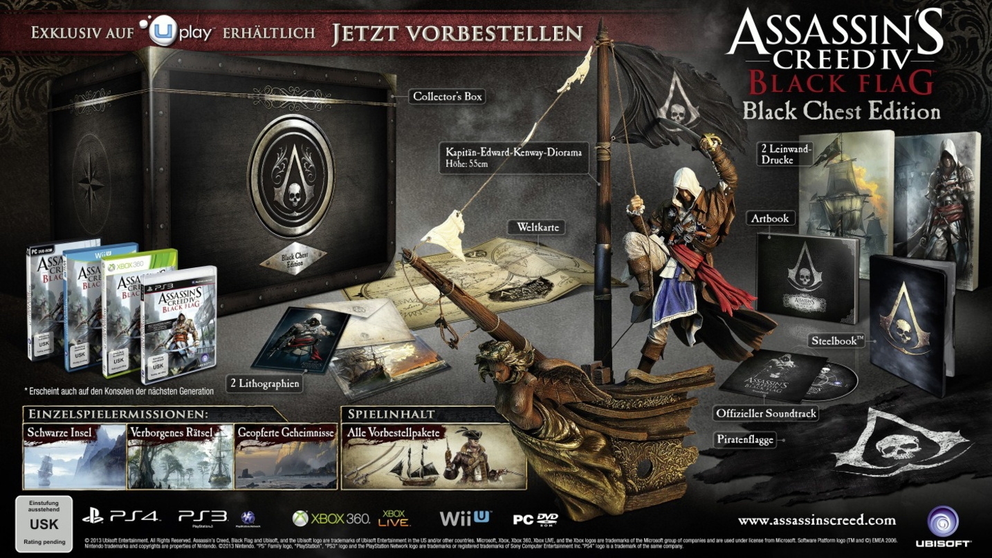 Die "Black Chest Edition" zu "Assassin's Creed IV: Black Flag" lässt Fanherzen höher schlagen, hat allerdings ihren Preis