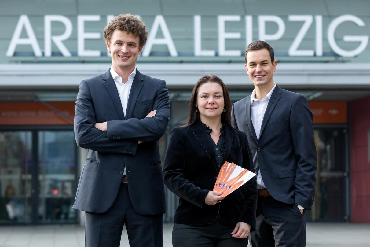 Blicken auf 20 Jahre der Arena in Leipzig zurück (von links): Matthias Kölmel, Iris Rackwitz und Philipp Franke (alle ZSL)