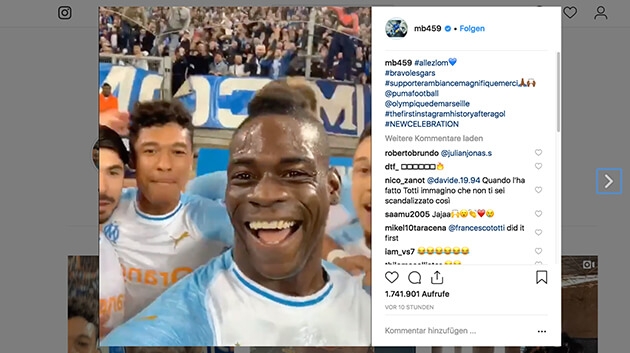 Die Bilder der Story postete Balotelli zusätzlich im Instagram-Feed seines Accounts