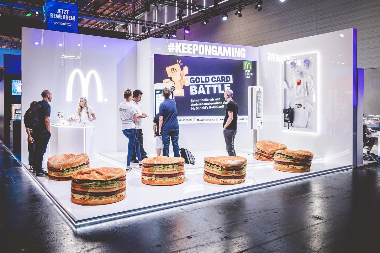 Auch auf der gamescom 2019 präsentiert sich McDonald's als Teil der Gaming-Community.