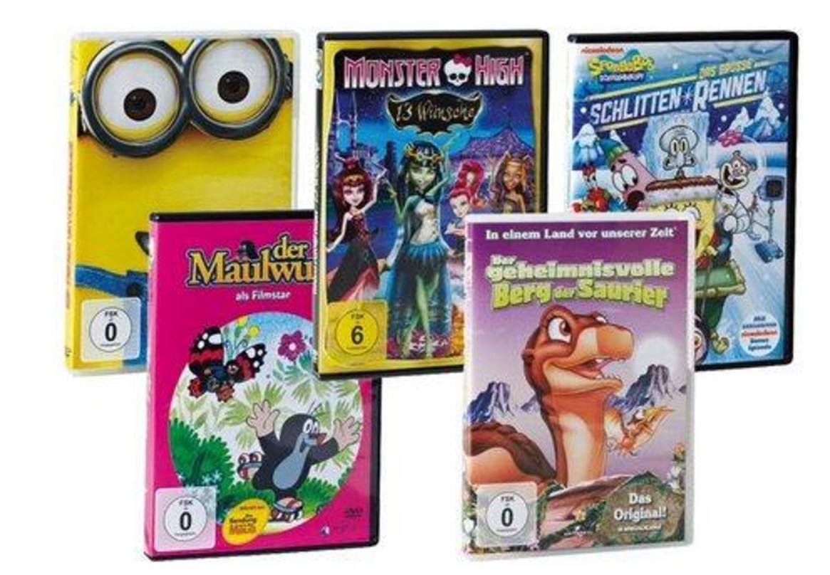 Nur einige von vielen Kids-Titeln, die Lidl in seiner kommenden DVD-Aktion feilbietet