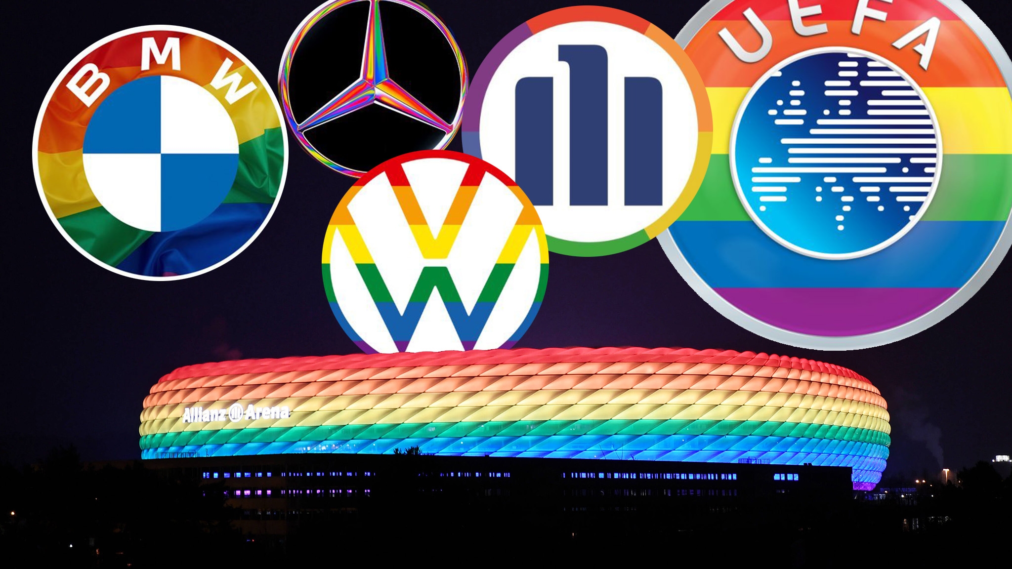 Wie Marken wie BMW, Allianz, und Volkswagen beim Regenbogen-Protest gegen die Uefa Pinkwashing betreiben