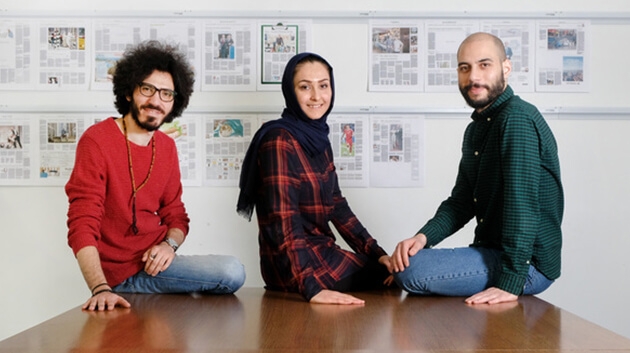 Das Team von "Amal" (v.l.): Omid Rezaee, Nilab Langar und Ahmad Alrifaee 