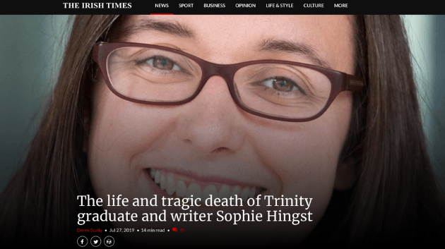 Die "Irish Times" machte den Tod von Marie Sophie Hingst publik