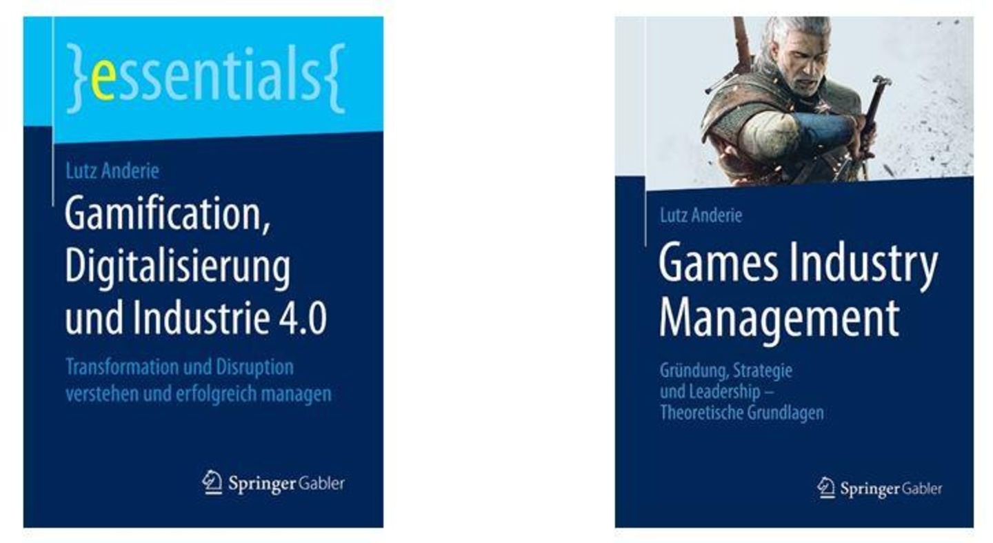 Die Bücher "Gamification, Digitalisierung und Industrie 4.0" und "Games Industry Management"