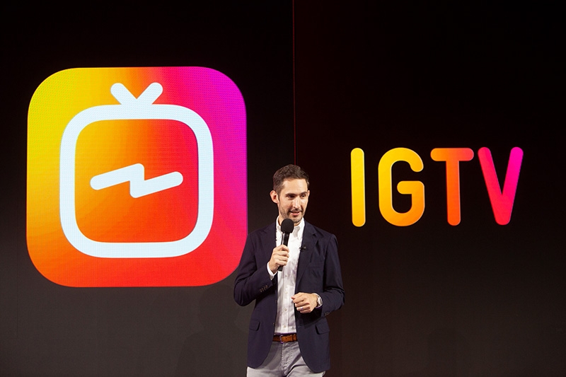Instagram-Gründer Kevin Systrom bei der Vorstellung des Videoformats IGTV 