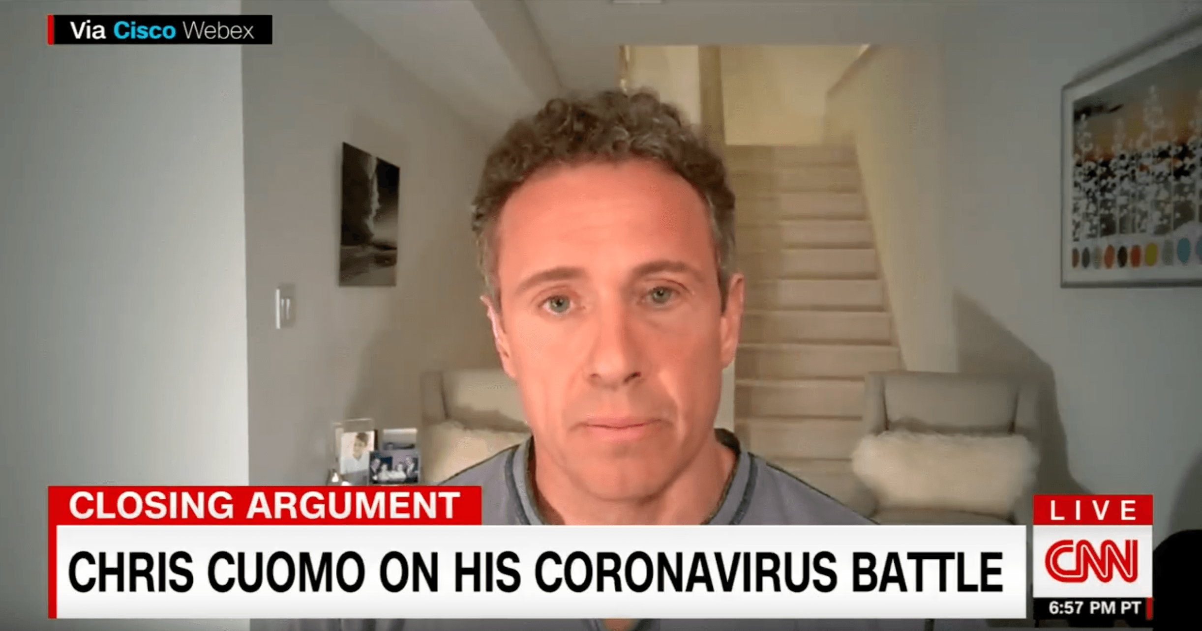 Tägliches Corona-Update aus dem heimatlichen Keller: CNN-Moderator Chris Cuomo   