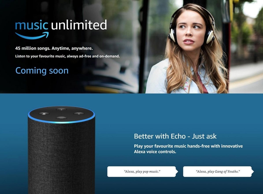 Ab Februar auch in Australien auf dem Markt: der Streamingdienst Amazon Music Unlimited und die Echo-Gerätefamilie