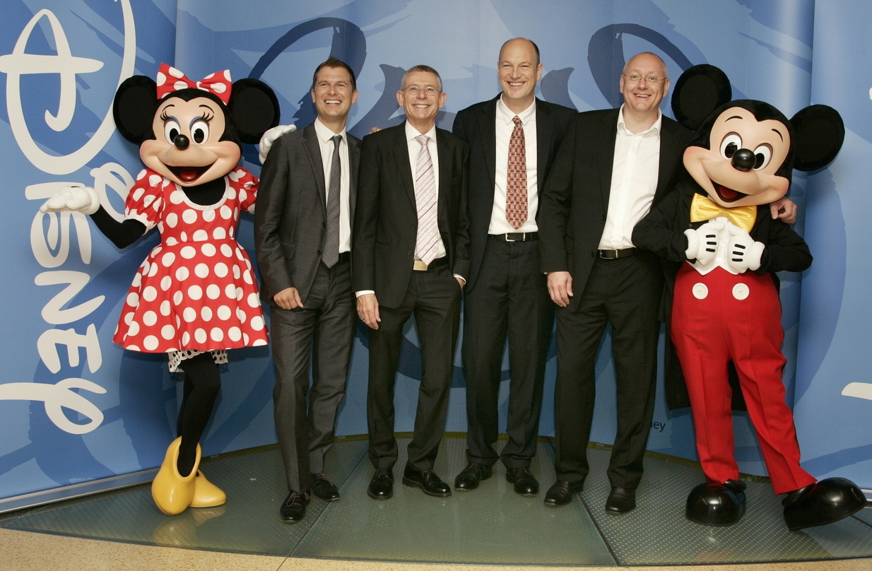 Die Führungsriege von Disney (v. l.): Lars Wagner, Colin Kendrick, Robert Langer und Thomas Menne