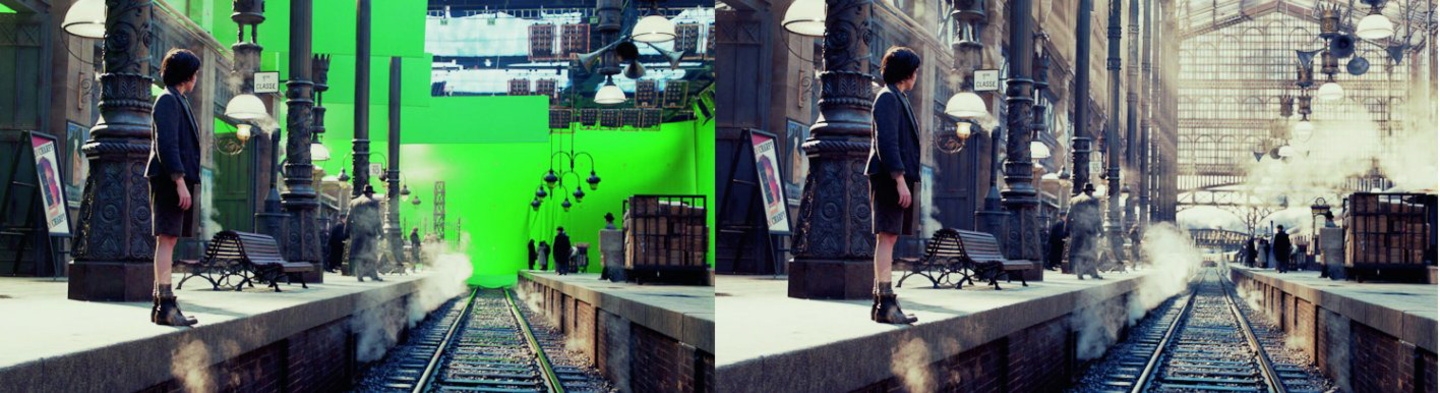 Vorher/nachher: Für die Effekte bei "Hugo Cabret" holte sich Pixomondo einen Oscar