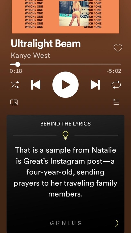 Sachen gibt's: eine der Stärken von Genus sind oder waren die teils von einer Community zusammengetragenen Zusatzinformationen zu einzelnen Songs, wie hier die Erläuterung zur Herkunft eines Samples in einem Song von Kanye West
