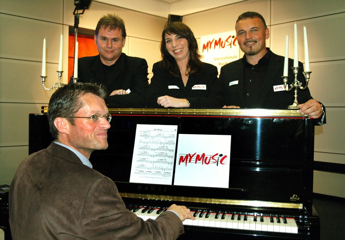 Das Team der My Music (v.l.n.r.): Messechef Klaus Wellmann, Marketingleiter Ludwig Meier, Projektleiterin Annika Raff und Roland Bosch (Projektentwicklung)