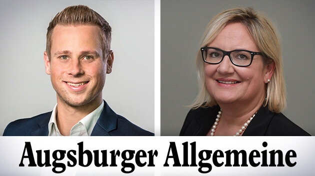 Neue Vize-Chefs bei der Augsburger Allgemeinen:  Andrea Kümpfbeck und Yannick Dillinger