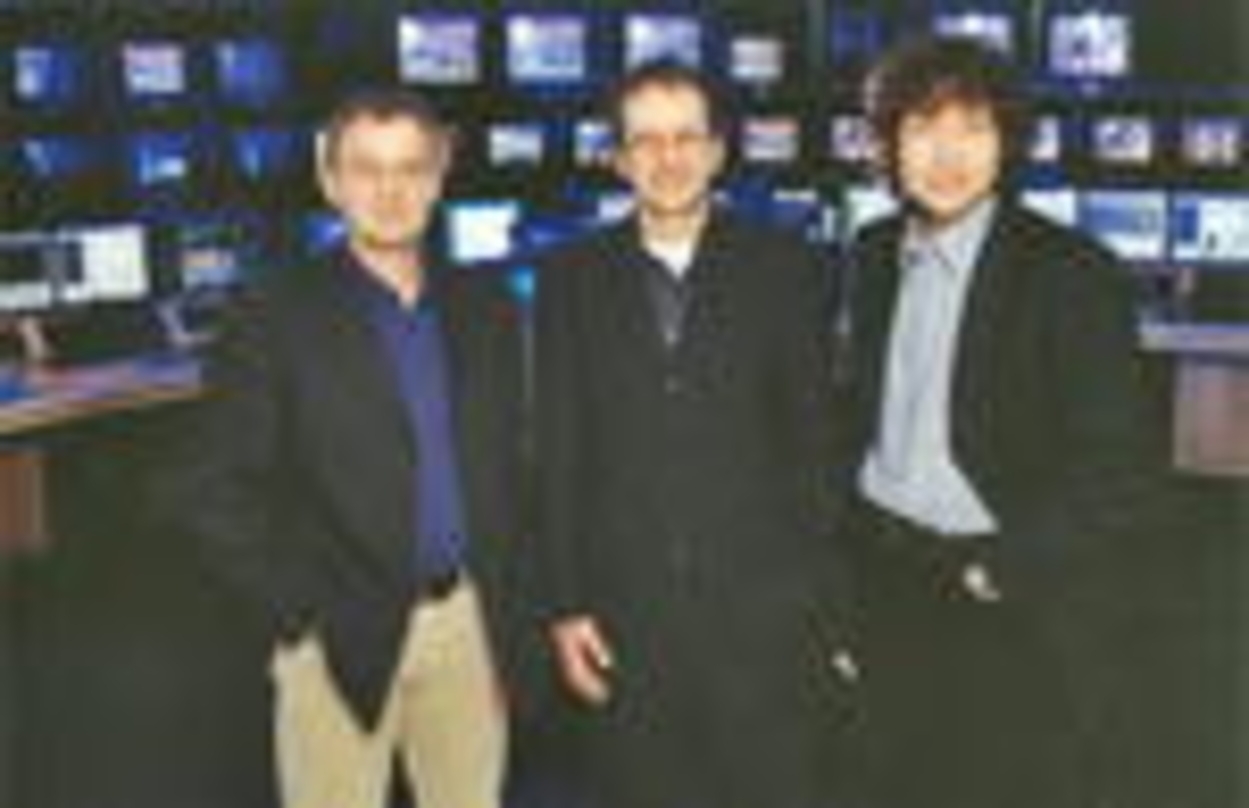 Thomas Harscheidt (GF CBC), Stefan Uhl (Leiter Technik 'RTL II), Mido Fayad (Leiter Sendetechnik CBC)