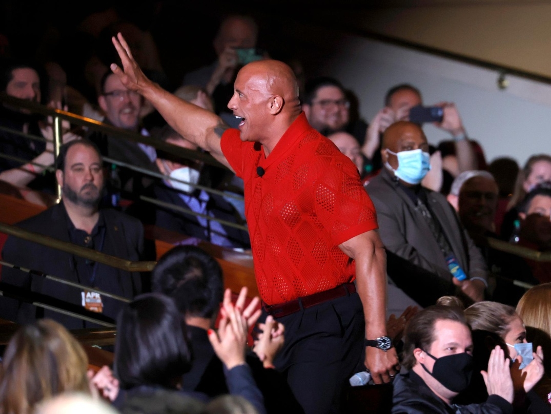 Starpower in Vegas: Auch Dwayne Johnson rührte vor Ort die Trommel für das Kino