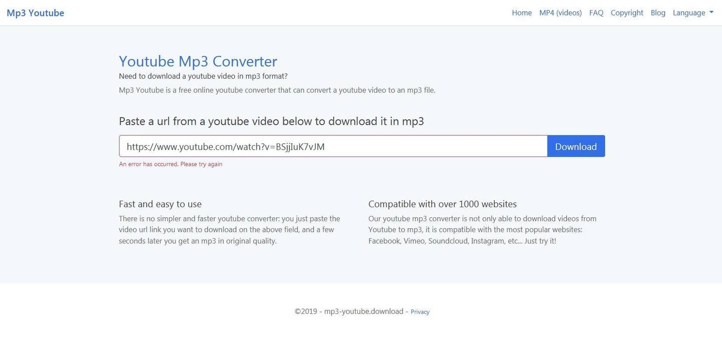 Funktioniert aktuell nicht mehr: der Streamripper mp3-youtube.download 