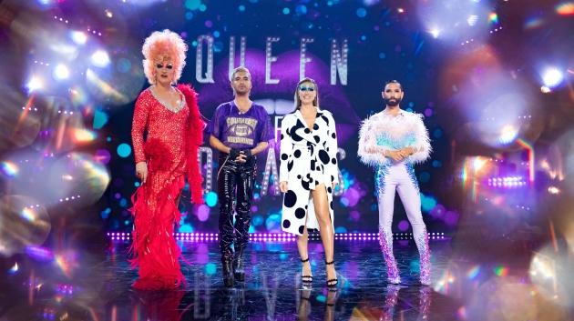 Die "Queen of Drags"-Jury: Olivia Jones, Bill Kaulitz, Heidi Klum, Conchita Wurst (v.l.n.r.)