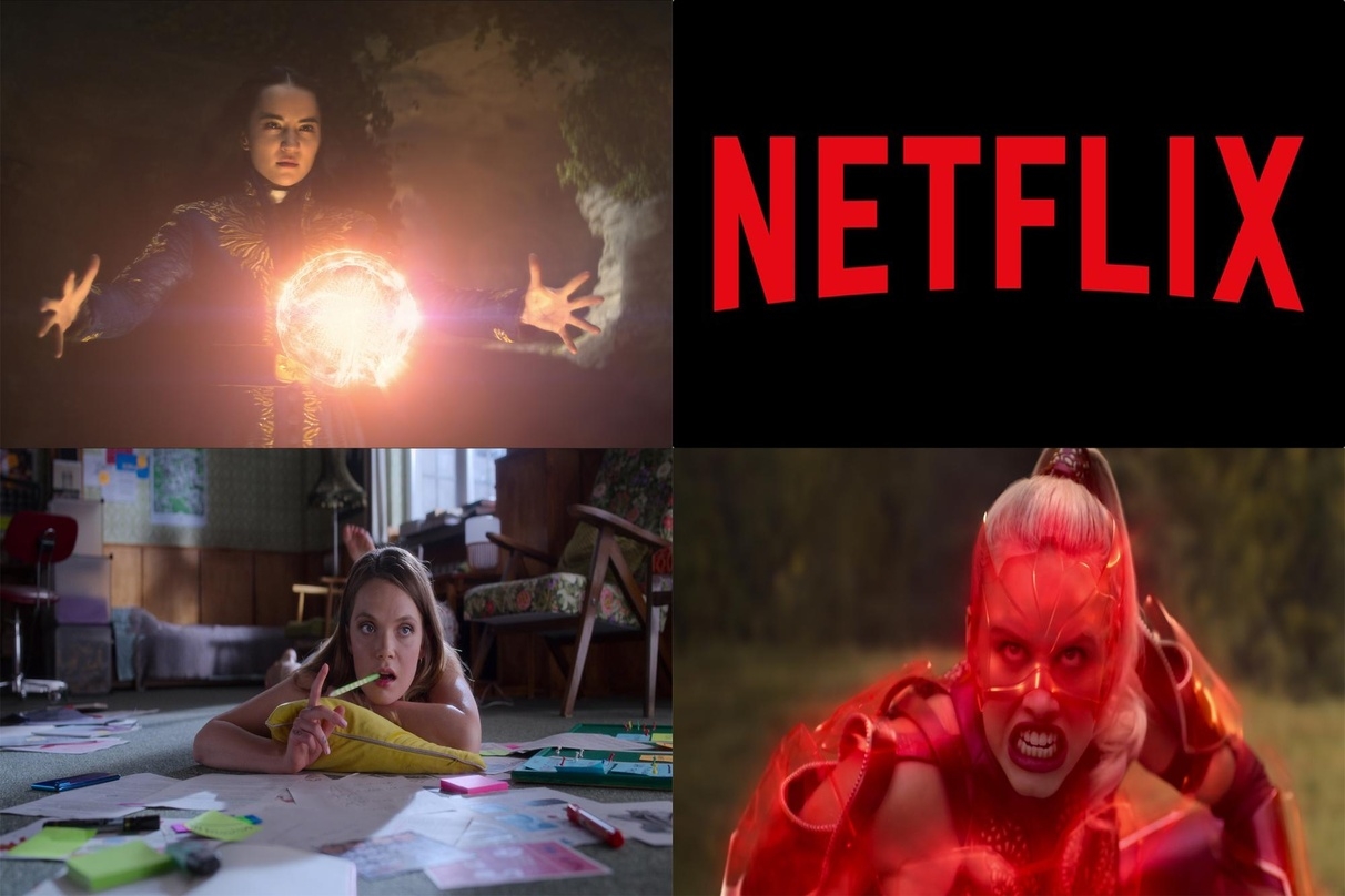 Netflix-Erfolge: "Shadow and Bone" (l.o.), "Sexify" (l.u.) und "Jupiter's Legacy" (r.u.)