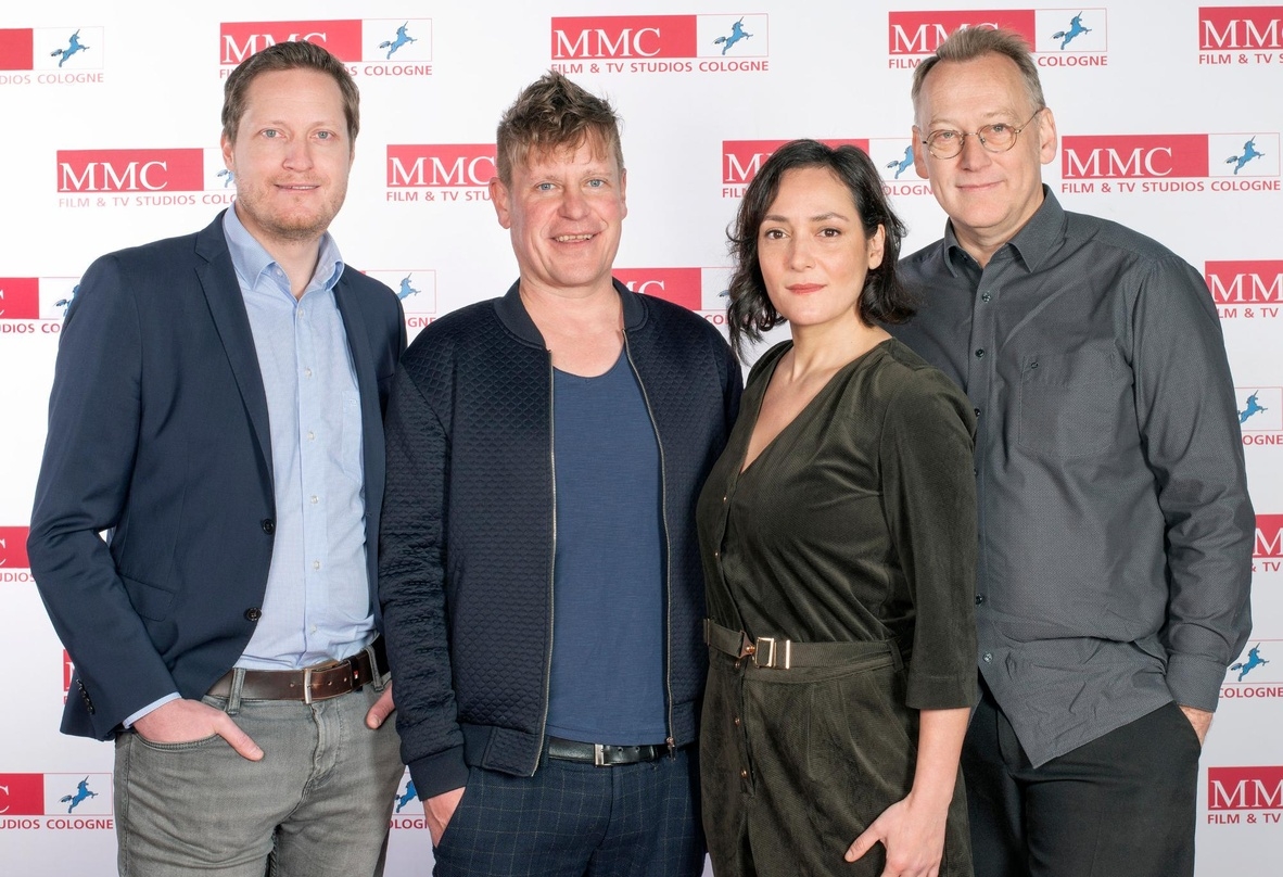 Das Team der MMC Movies Köln GmbH (v.l.n.r.): Jens Wolf, Bastie Griese, Produzentin Neshe Demir und Peter Kreutz