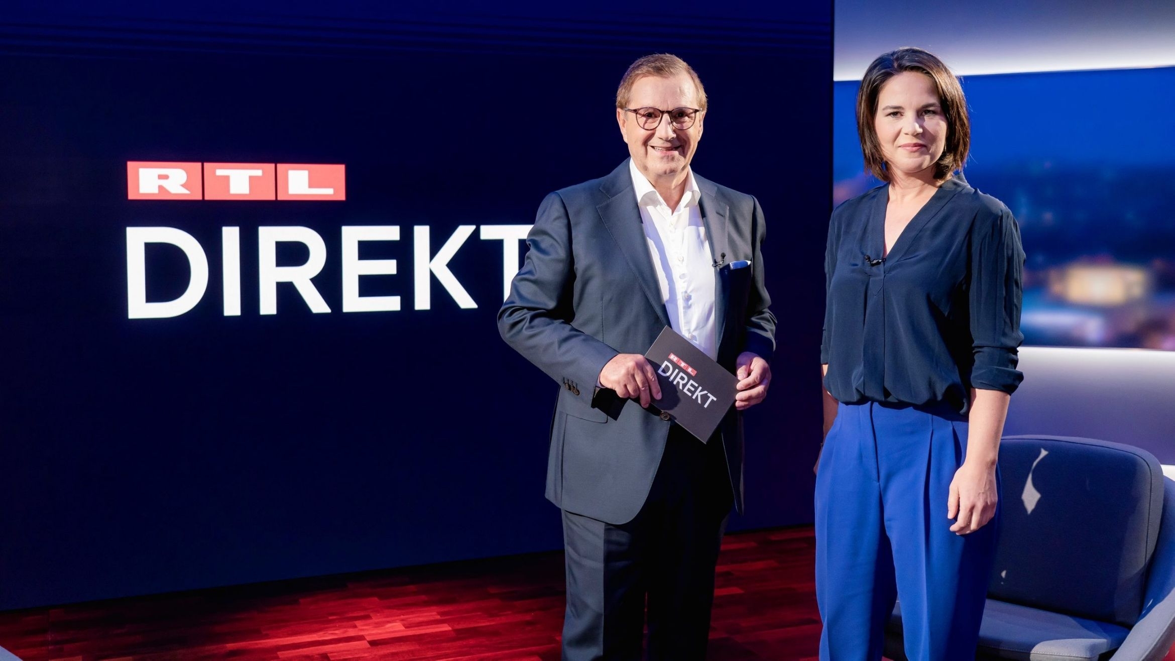 Jan Hofer und Annalena Baerbock bei der Premiere von "RTL Direkt"  –