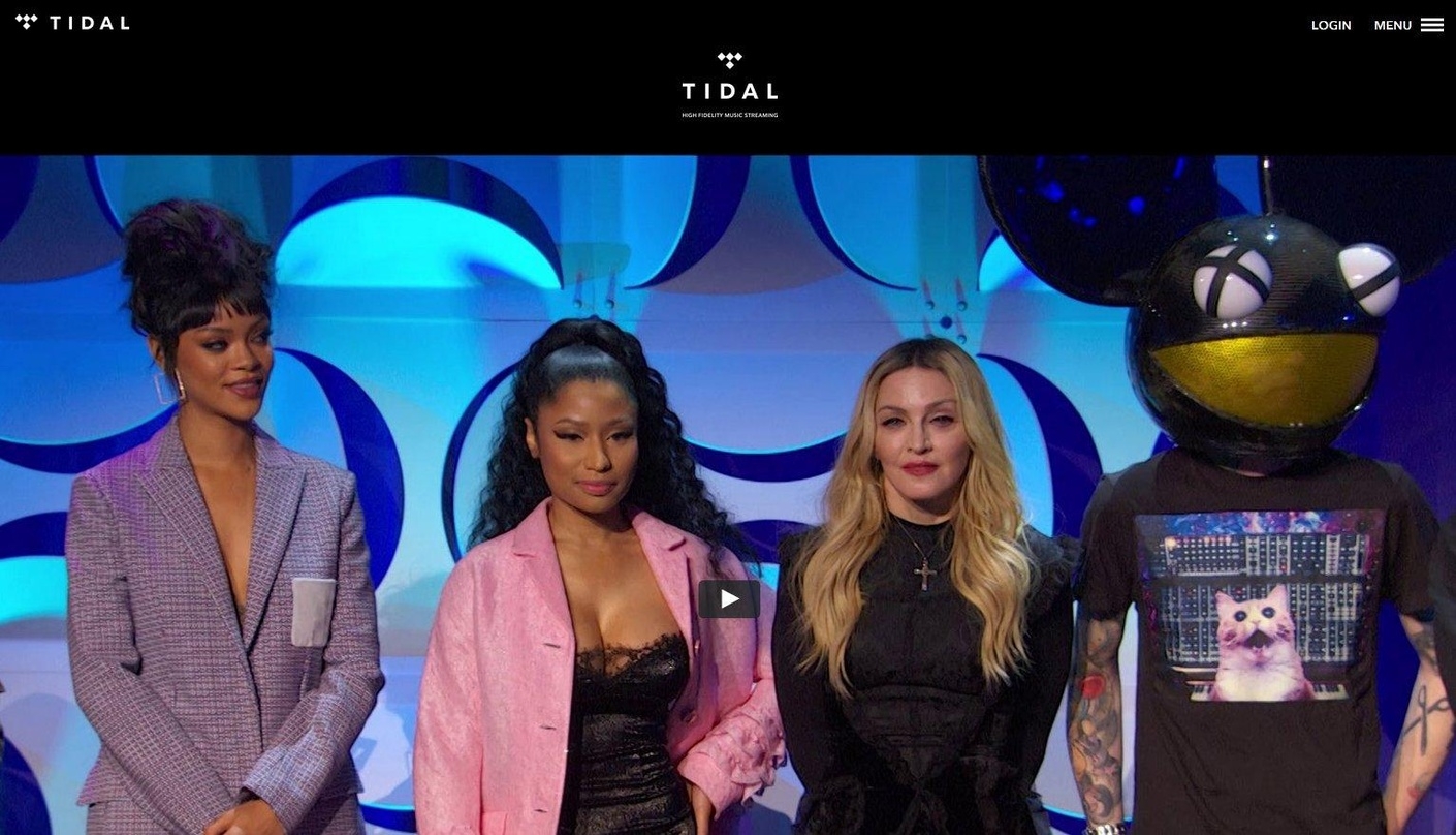 Mischten bei der Tidal-PR-Aktion mit (von links): Rihanna, Nicki Minaj, Madonna und DeadMau5