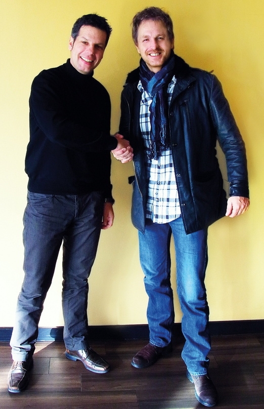 Neue Partner: Telamo-Chef Ken Otremba (links) und Sänger Jörg Bausch