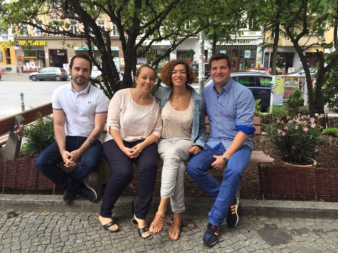 Neue Partner (von links): Bastian Fruhner (A&R Musicstarter) , Caroline Schmitz (Musicstarter Live Division), Celina Bostic und Jörg Koshorst (Geschäftsführer Musicstarter)