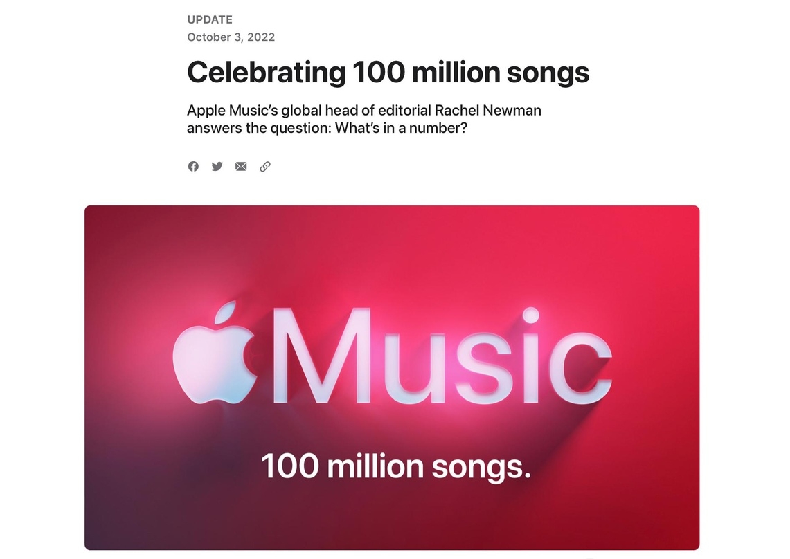 Jetzt dreistellig: Apple Music knackt die Marke von 100 Millionen verfügbaren Songs