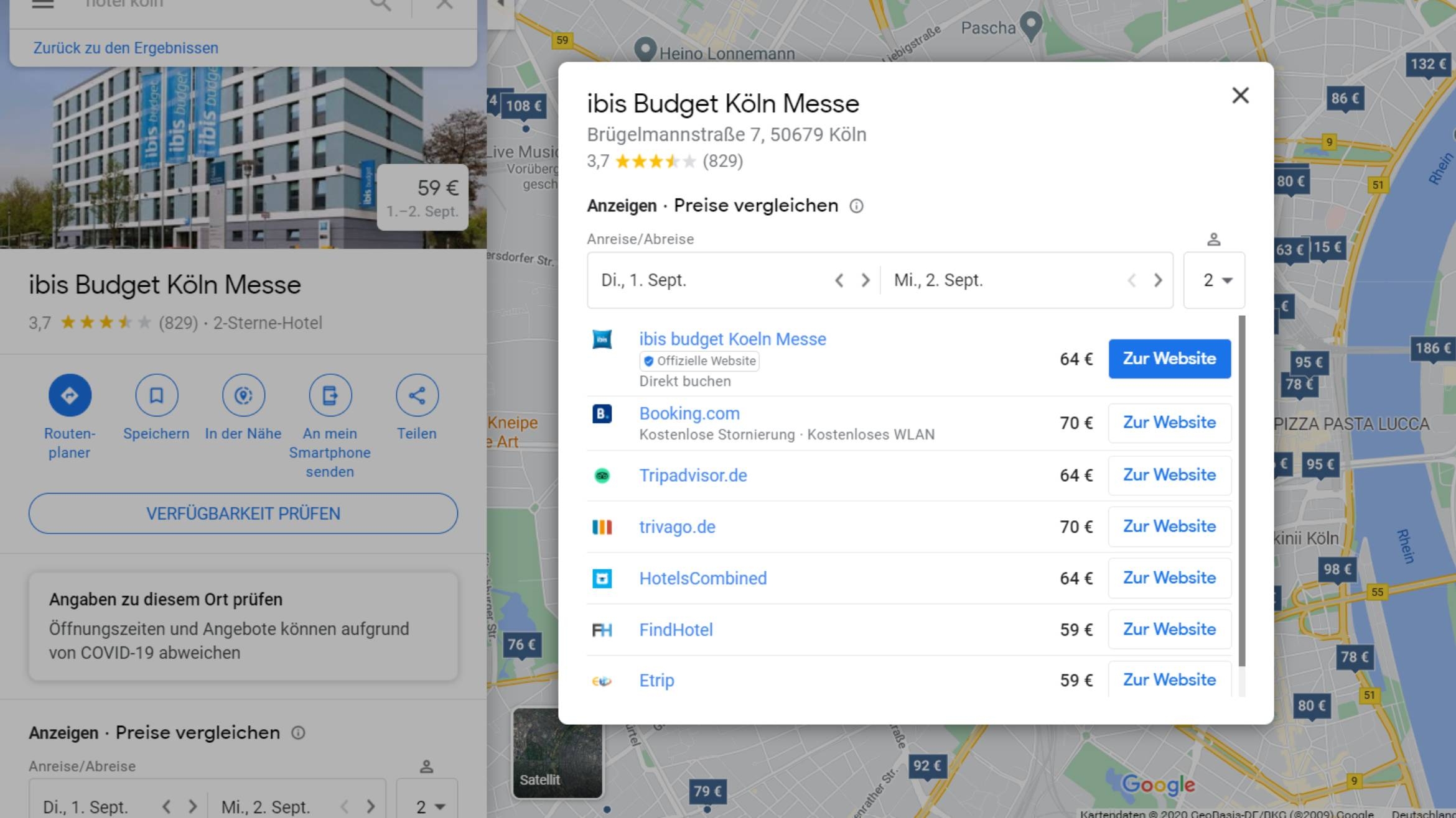 Der Hotelfinder von Google deutet an, wie ein mögliches Vermarktungsmodell für Eintrittskarten aussehen könnte –