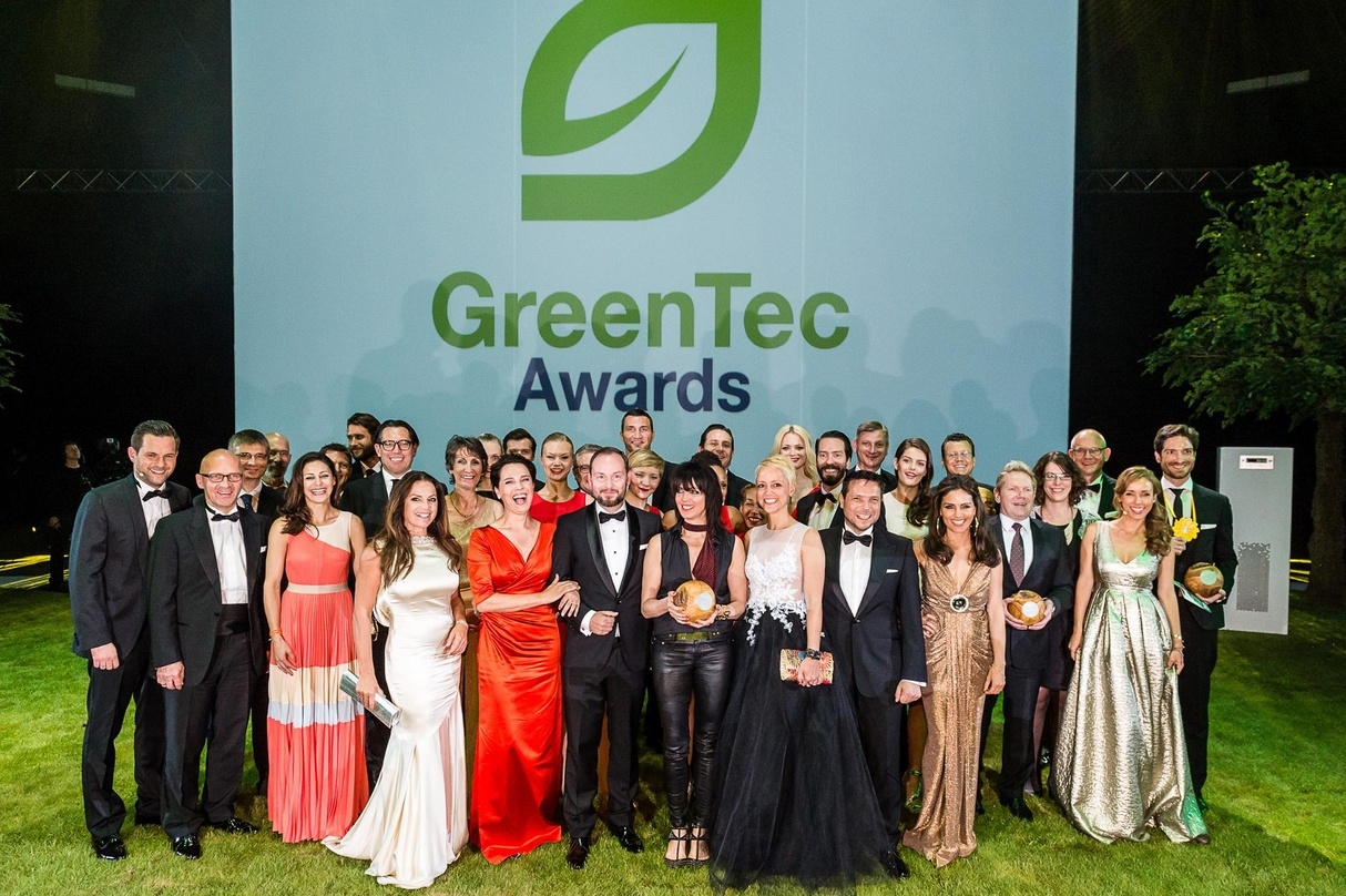 Erhielt den Greentec Award: Nena (Mitte) mit allen Preisträgern