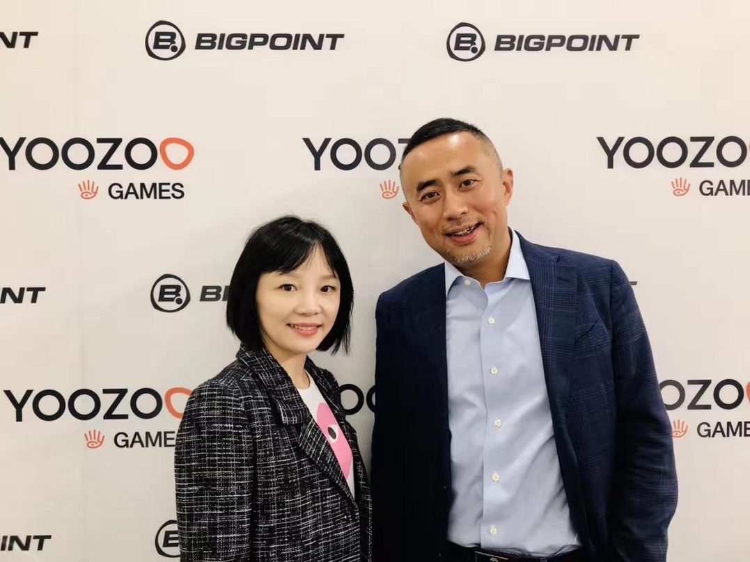  Jeff Lu, Managing Director von Bigpoint und Yoozoo Vice President of Overseas Publishing, Liu Wanqin