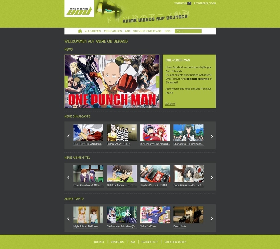 Verschenkt zum einjährigen Jahrestag ihres Relaunches einen Simulcast: die VoD-Plattform Anime on Demand