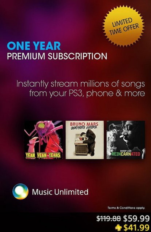 Zur E3 tiefergelegt: Sony bewirbt seinen Musikdienst Music Unlimited mit Rabatten