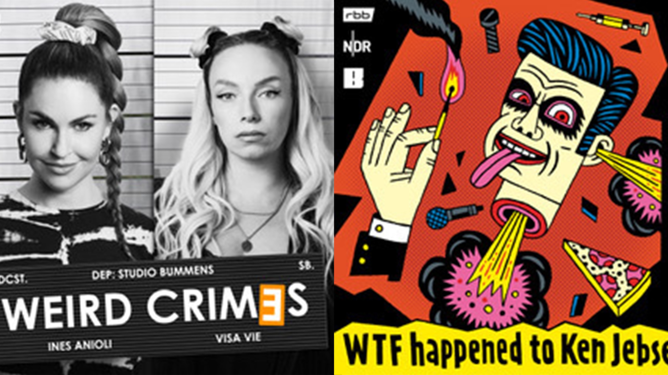 Die beiden True Crime-Podcasts "Weird Crimes" und "Cui Bono" von Studio Bummens -