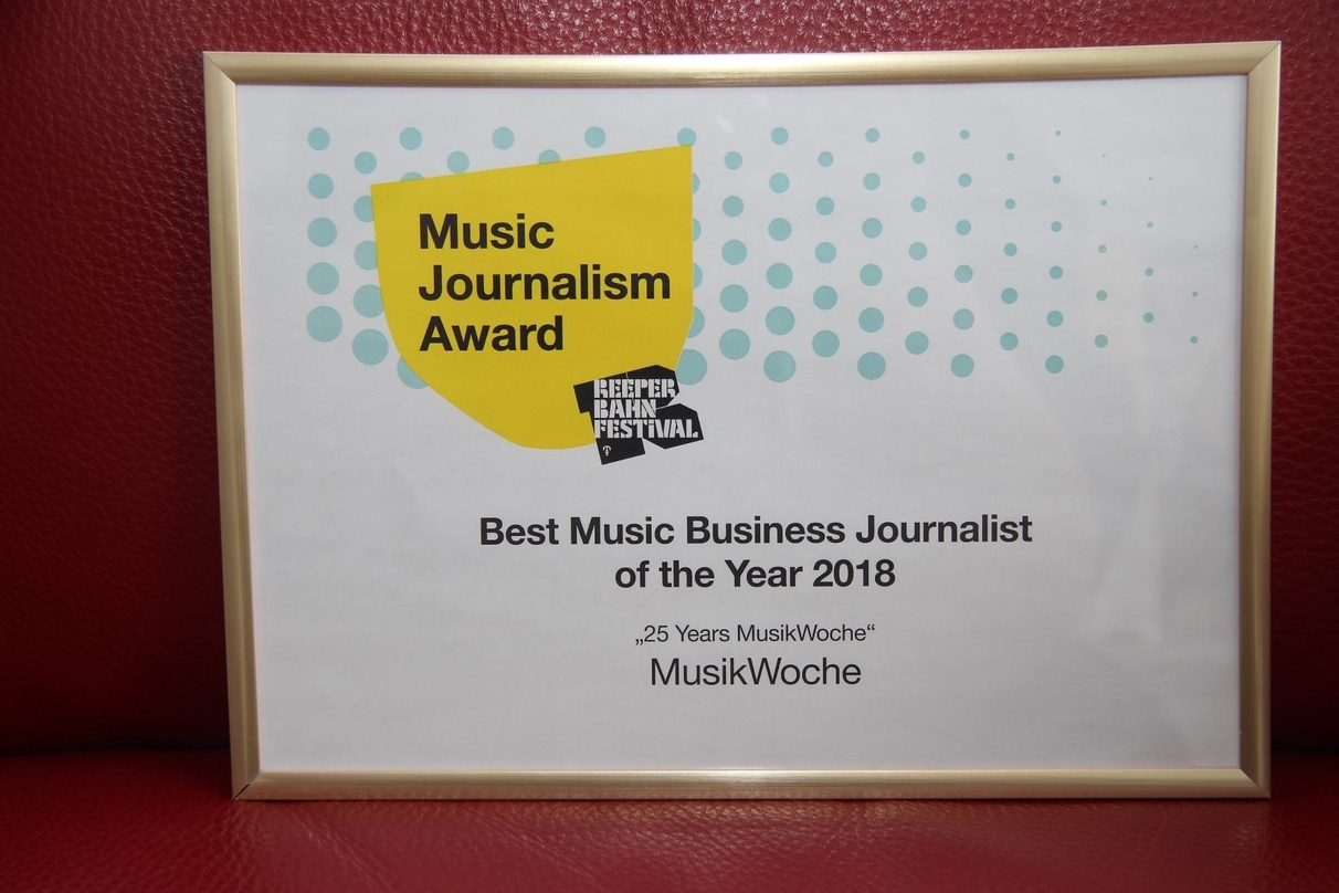 Wurde 2018 mit dem Award für Best Music Business Journalist beim Reeperbahn Festival ausgezeichnet: das Redaktionsteam von MusikWoche