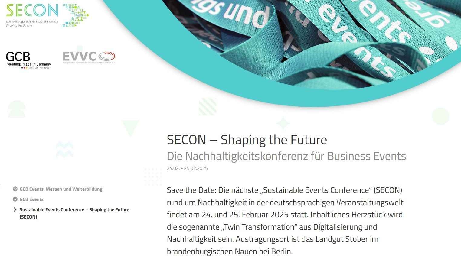 EVVC und GCB richten Nachhaltigkeitskonferenz aus