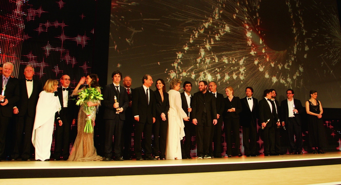 Glazvolles Finale: Die versammelten Preisträger 2007 mit einigen EFA-Gründungsmitgliedern