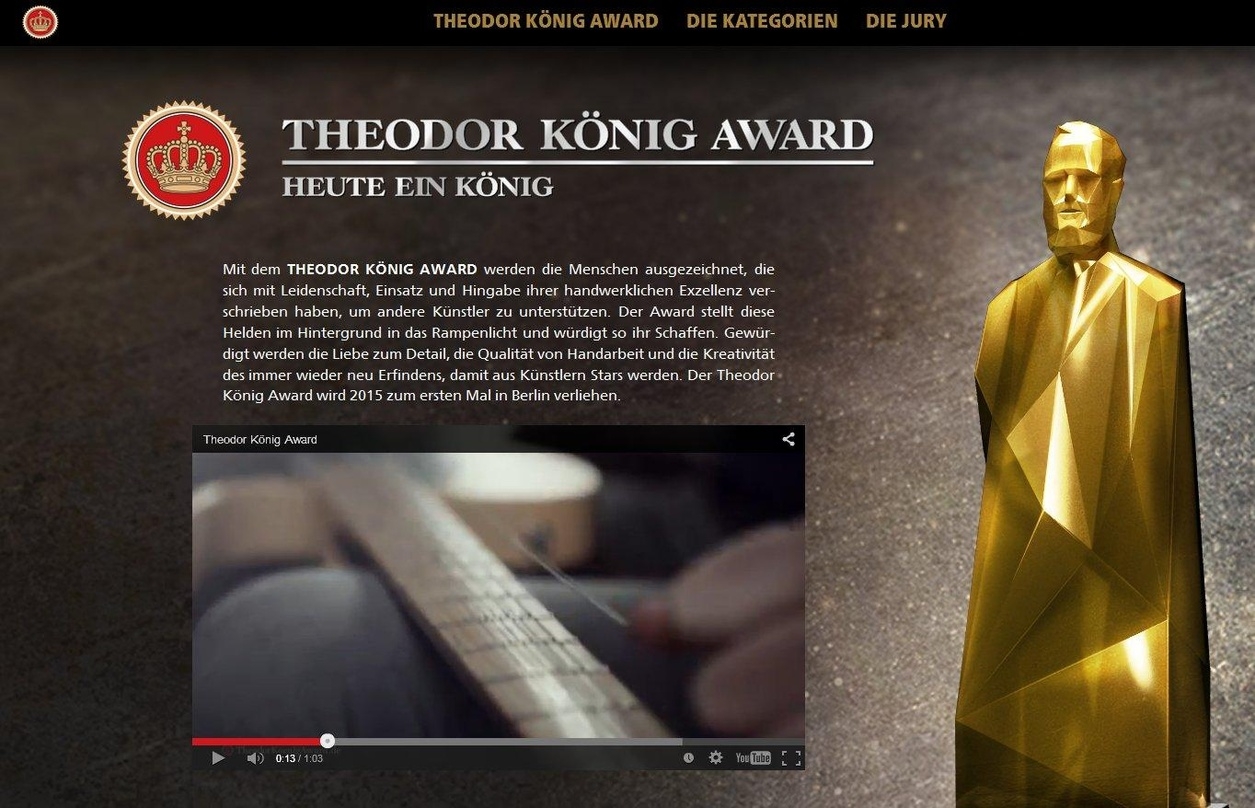 Soll kreative Arbeiten hinter den Kulissen ins Rampenlicht rücken: Der Theodor König Award