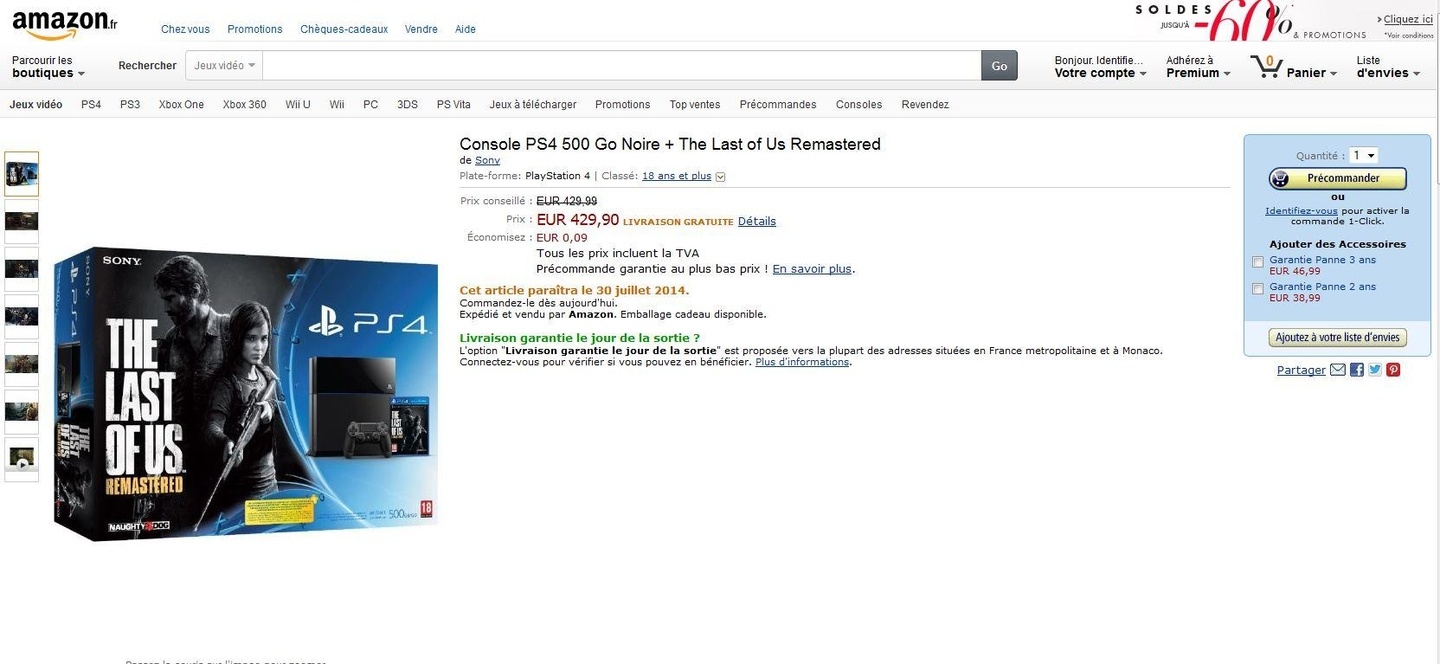 Amazon Frankreich weiß mehr: Für Ende Juli wird das "The Last Of Us"-PS4-Bundle gelistet